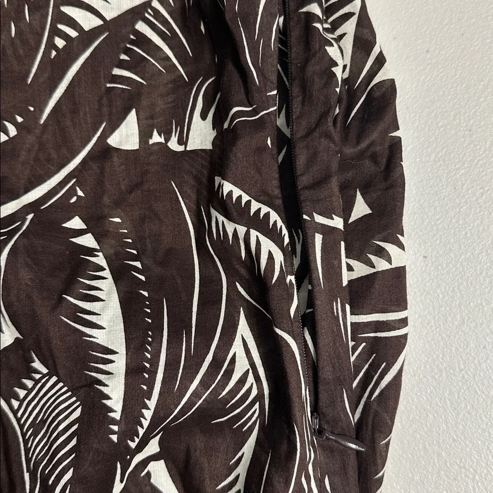 Tory Burch Beach Tunic Brown Palm Fronds Tropical Flamingo Size 6 Sequins - Picture 6 of 12